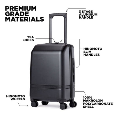 NOMATIC Carry-On Classic Suitcase 30L Travel Luggage TSA Approved Compact Carry-On Roller Black