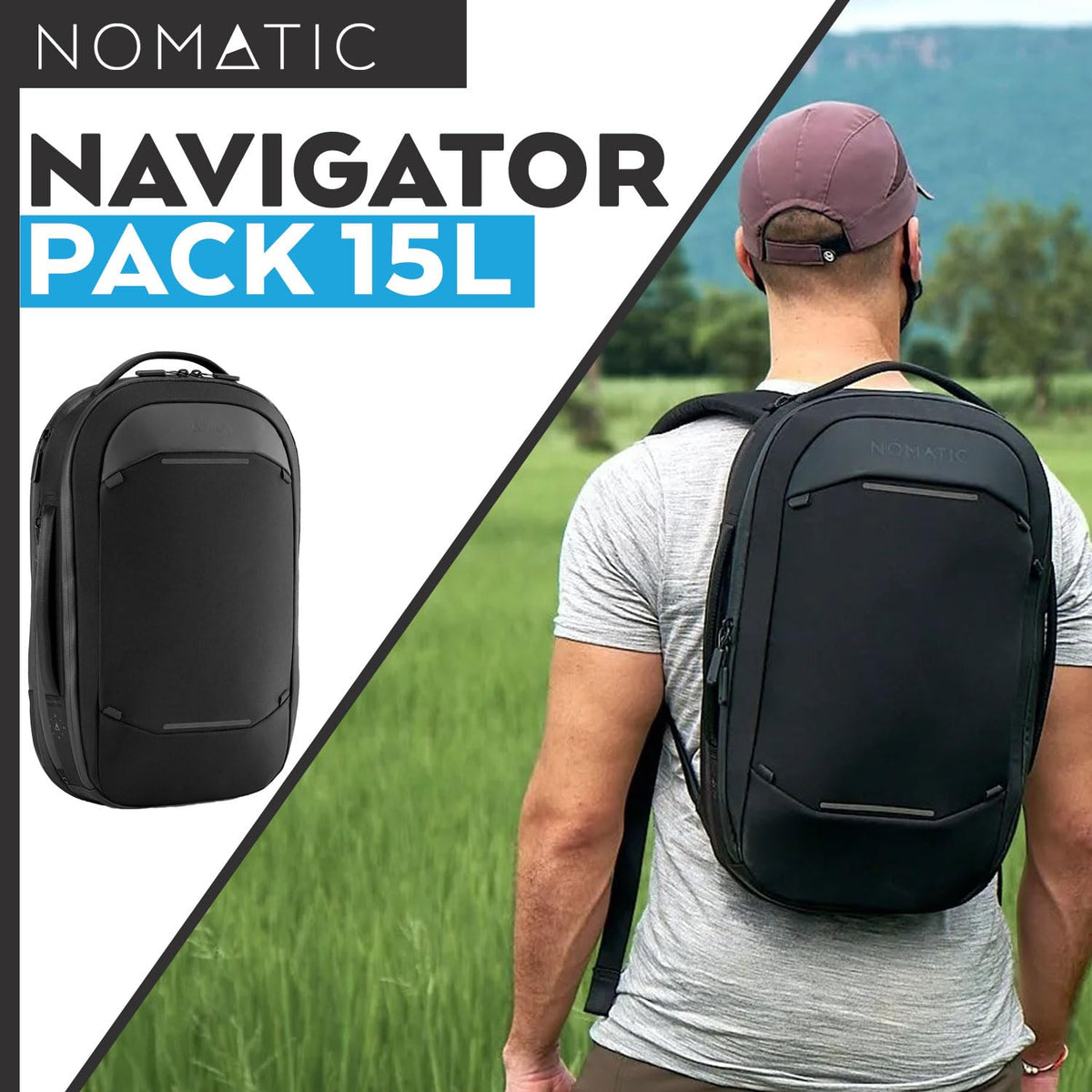 NOMATIC Navigator RS 15L Backpack Compact Travel Laptop Bag Everyday Carry for Men