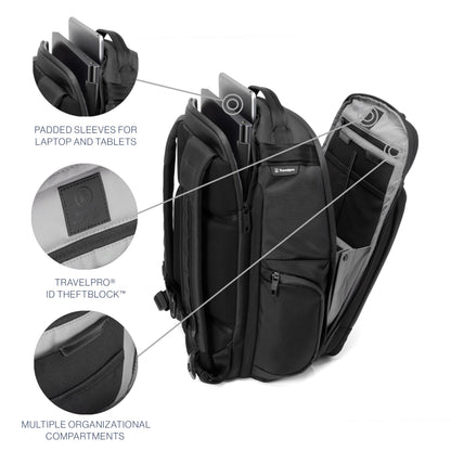 Travelpro Altitude 30-36L Expandable Laptop Backpack Water Resistant Business Travel Bag Black