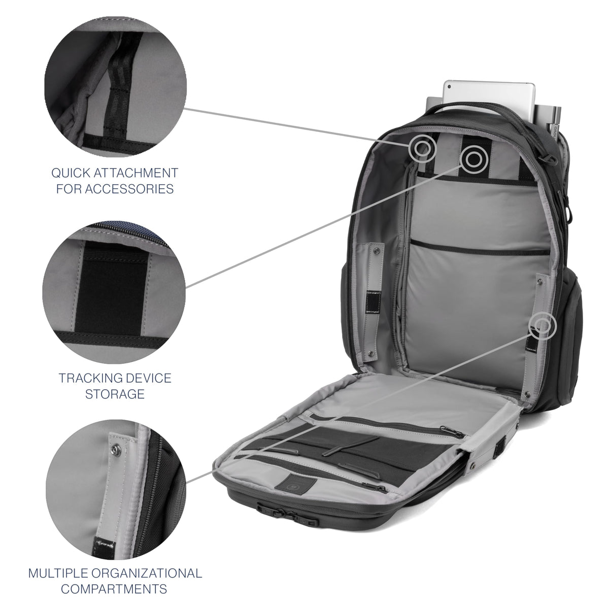 Travelpro Altitude 30-36L Expandable Laptop Backpack Water Resistant Business Travel Bag Black
