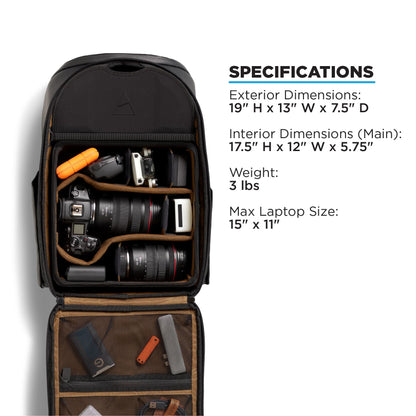 NOMATIC Peter McKinnon 25L Camera Backpack with Cube DSLR Travel Photography Bag Large Capacity