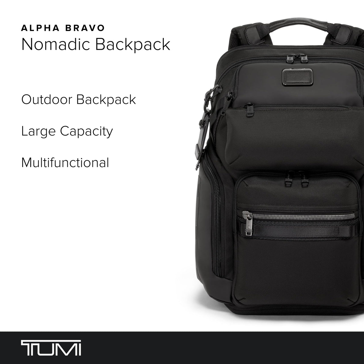 TUMI Alpha Bravo Nomadic Backpack Men’s Travel Laptop Bag Fits 15” Durable Carry-On Black