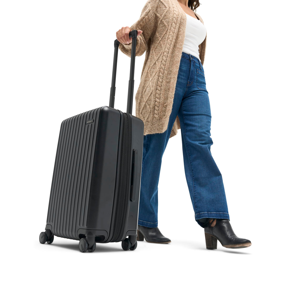 NOMATIC METHOD Carry-On Luggage Hard Shell Suitcase for 3–5 Day Travel Durable Roller Bag Black