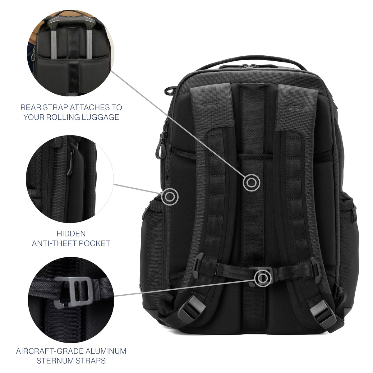 Travelpro Altitude 30-36L Expandable Laptop Backpack Water Resistant Business Travel Bag Black