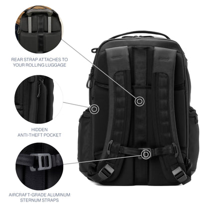 Travelpro Altitude 30-36L Expandable Laptop Backpack Water Resistant Business Travel Bag Black