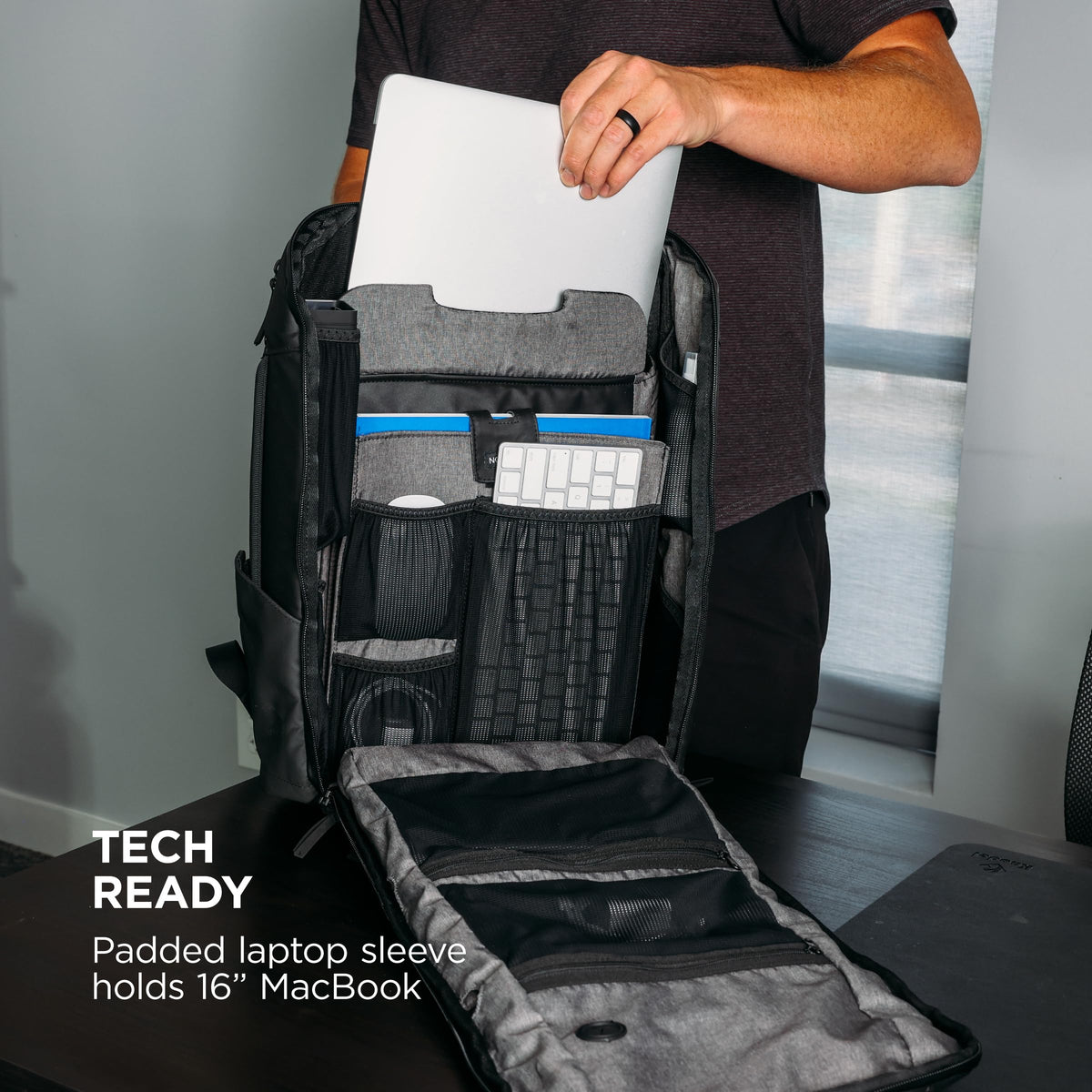 NOMATIC 20L Expandable Backpack Work Travel Laptop Bag 16” Sleeve Water Resistant Daypack