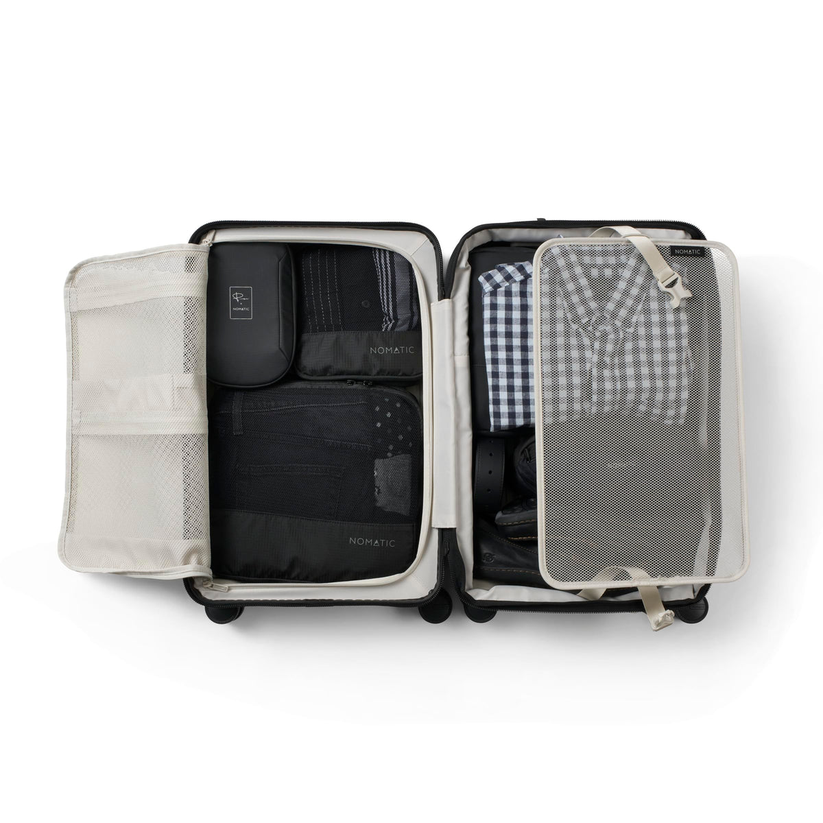 NOMATIC METHOD Carry-On Luggage Hard Shell Suitcase for 3–5 Day Travel Durable Roller Bag Black